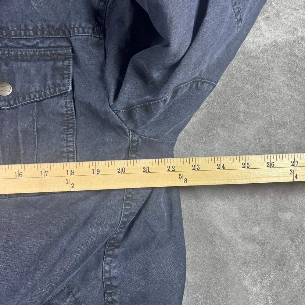Levis Black Trucker Military Utility‎ Jacket Quilted Lined Zip Hood Large